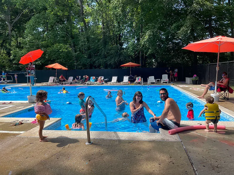 The pool entrance